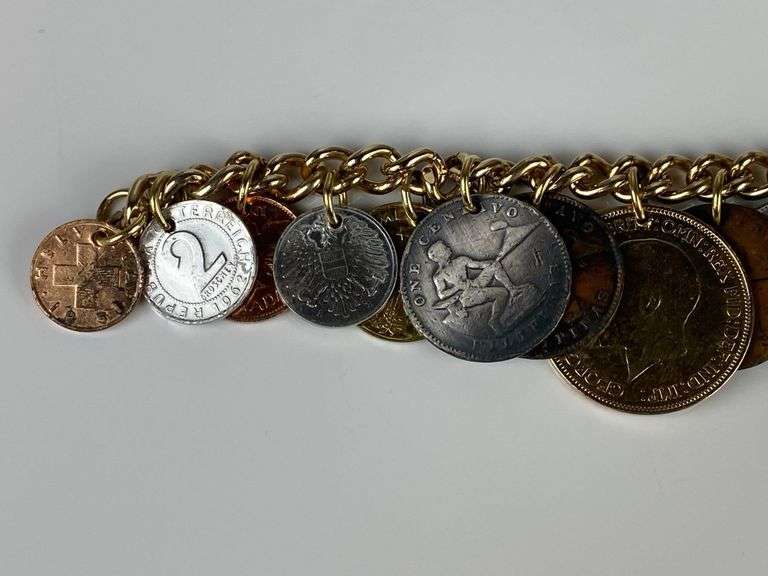 Assorted Coin Charm Bracelet