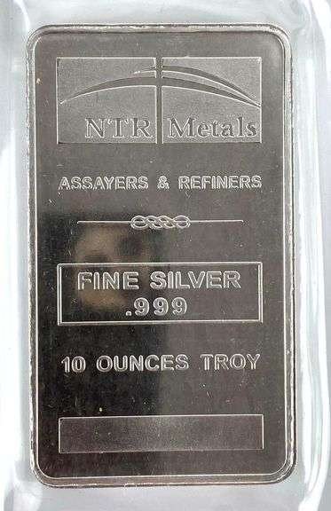 NTR Metals 10 oz .999 Fine Silver Ingot/ Bar