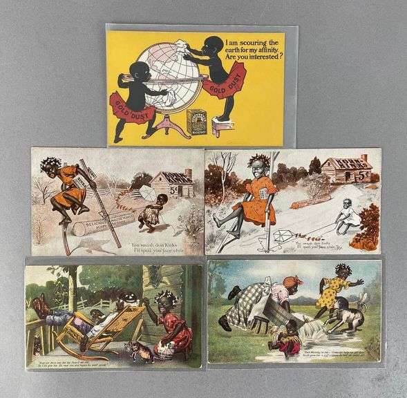Postcards - 5 Black Americana Advertising