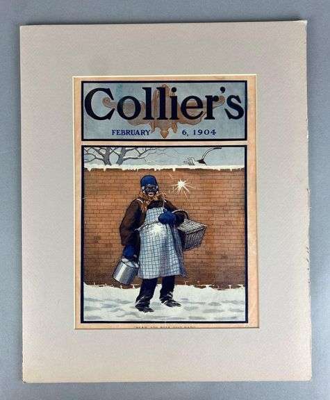 1904 Colliers Roger Black Man Snowballs Advertising Sign