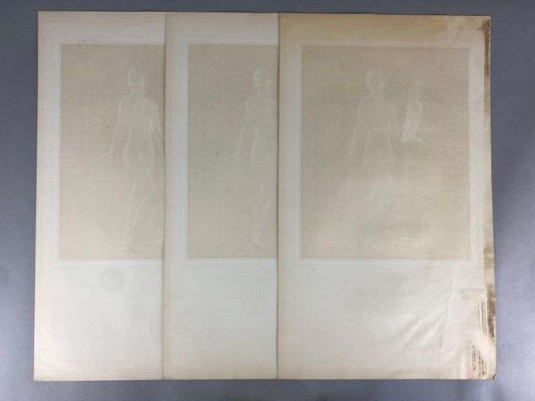 Group of 3 Vintage Pinup Nude Woman Art Calendar Prints