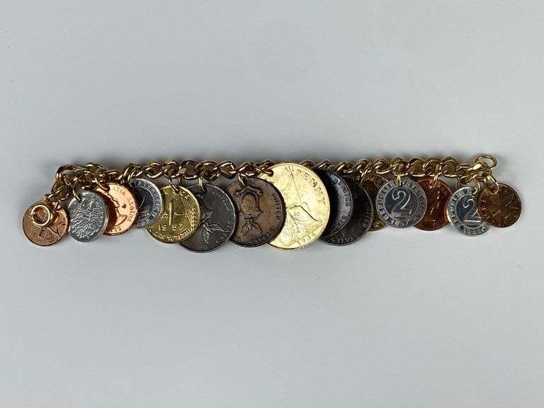 Assorted Coin Charm Bracelet