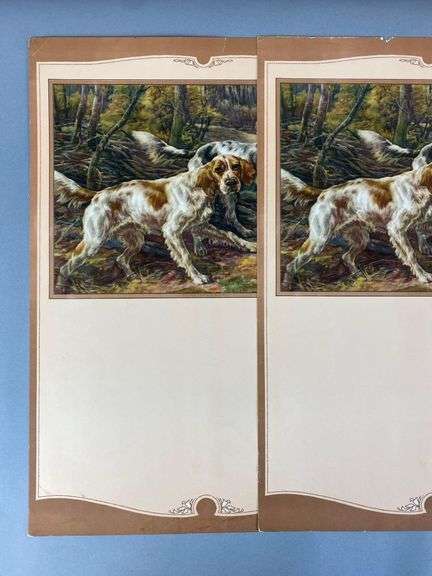 Group of 3 1940s Art Calendar Dog Prints