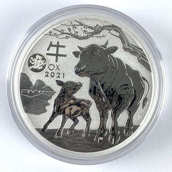 2021 Australia $1 Year of the Ox 1 oz .999 Fine Silver Coin