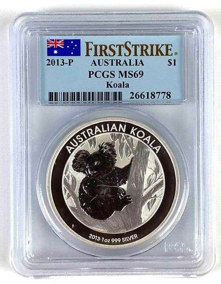 PCGS Graded 2013-P Australia $1 Koala 1oz .999 Fine Silver Coin MS69