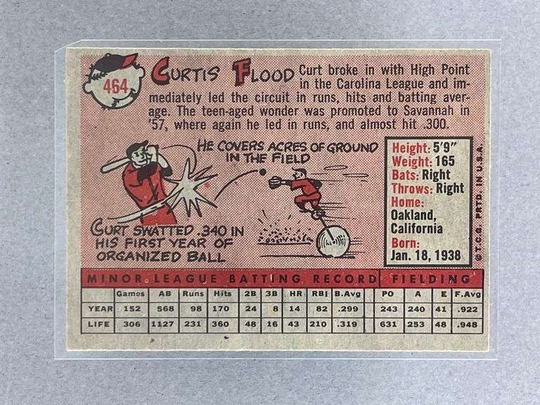1958 Topps Curt Flood #464 Rookie
