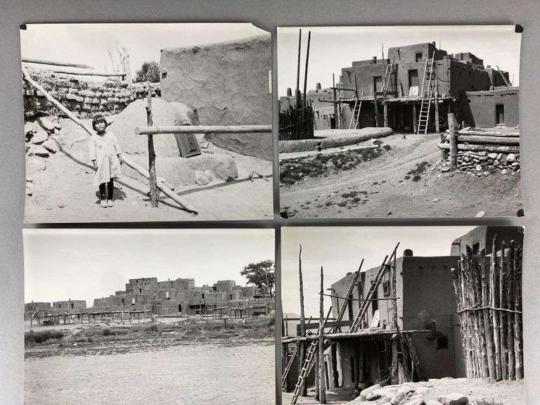 Group of 5 1920s New Mexico Taos Pueblo Community Photographs