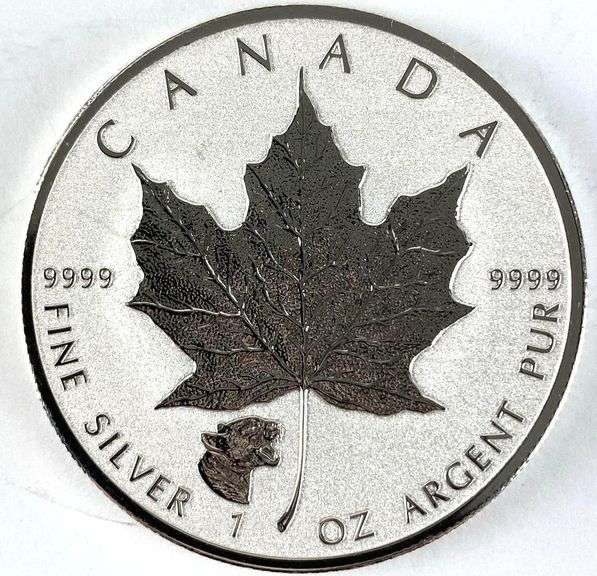 2017 Canada $5 Maple Leaf with Cougar Privy 1 oz .999 Fine Silver Coin
