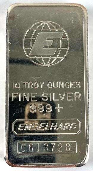 Engelhard 10 oz .999 Fine Silver Ingot/ Bar