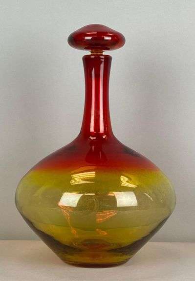 Blenko Style Amberina Glass Decanter