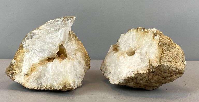 Split Natural Quartz Geode
