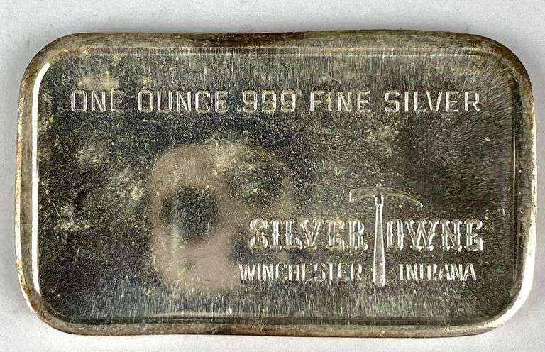 1973 Silvertowne Peace 1 oz .999 Fine Silver Ingot/ Bar