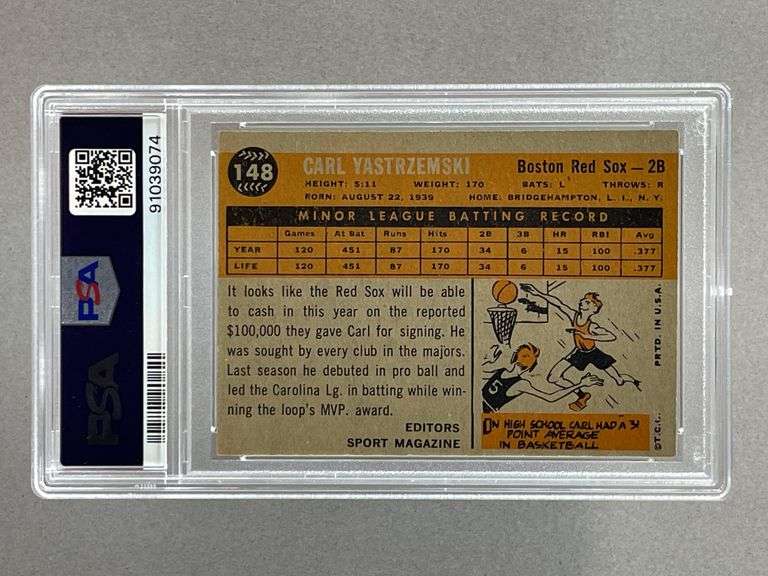 1960 Topps Carl Yastrzemski Rookie Star #148 PSA 6