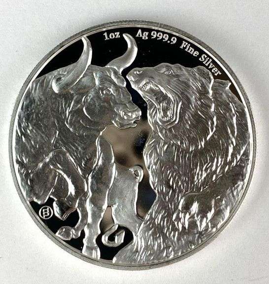 2022 Tokelau $5 Bull and Bear 1 oz .999 Fine Silver Coin