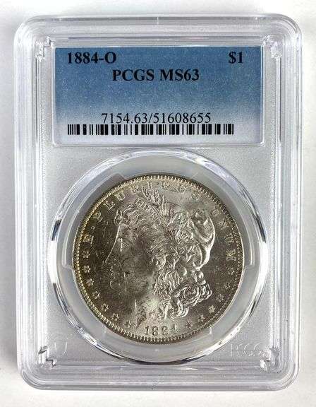 PCGS Graded 1884-O US $1 Morgan Silver Dollar MS63