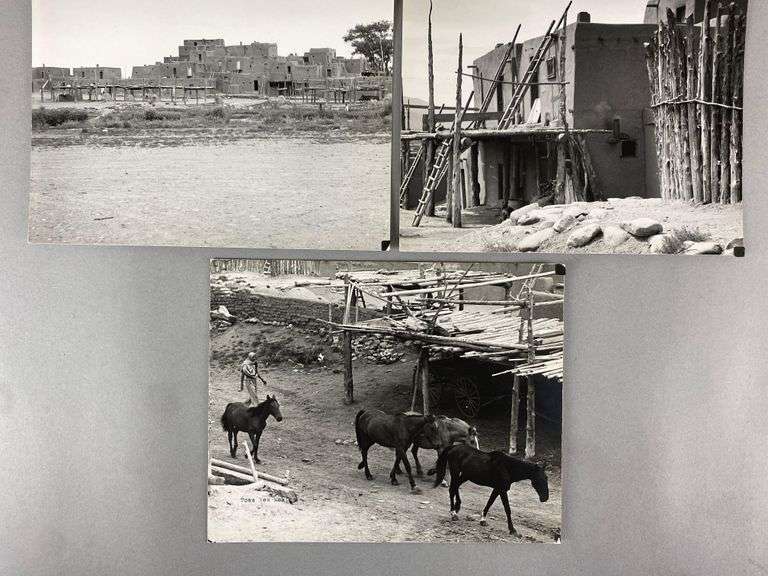 Group of 5 1920s New Mexico Taos Pueblo Community Photographs