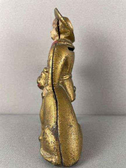 Antique Cast Iron Buster Brown and Tige Advertising Bank