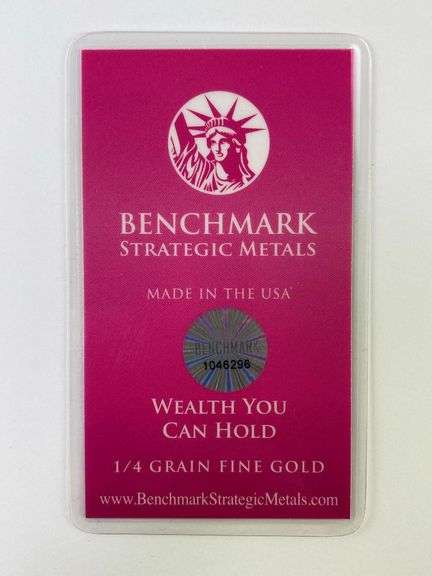 Benchmark Strategic Metals 1/4 Grain .999 Fine Gold Ingot