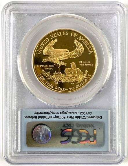 PCGS Graded 2008 W $50 US 1 oz American Gold Eagle PR70