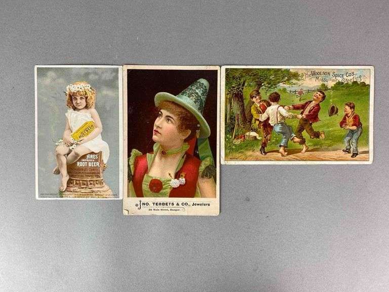Group of 3 Lithograph Trading Cards
