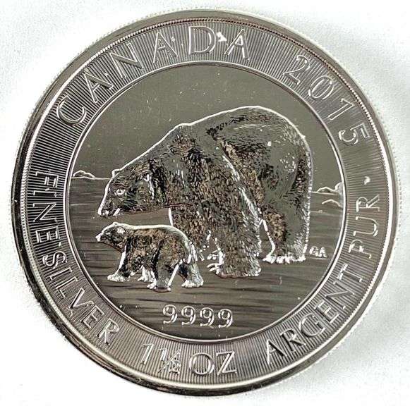 2015 Canada $8 Polar Bear 1.5 oz .999 Fine Silver Round
