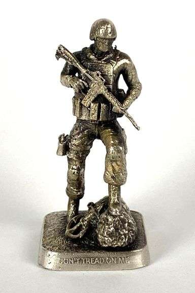 Gold Spartan Dont Tread On Me-Seal P .9 oz .999 Silver Figure