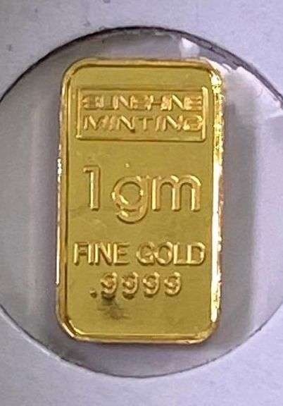 Sunshine Minting 1 Gram .999 Fine Gold Ingot/ Bar