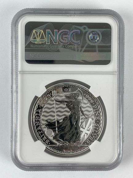 2023 Queen Elizabeth II NGC Gem Uncirculated Great Britain 2 Pound Britannia 1 oz .999 Fine Silver C