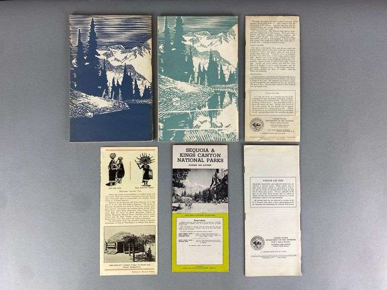 Group of 6 US National Parks Brochures