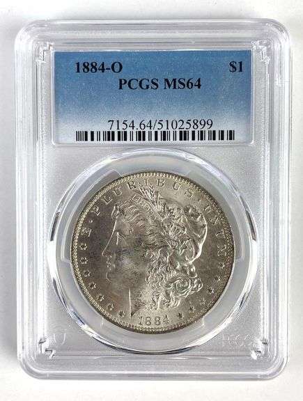 PCGS Graded 1884-O US $1 Morgan Silver Dollar MS64