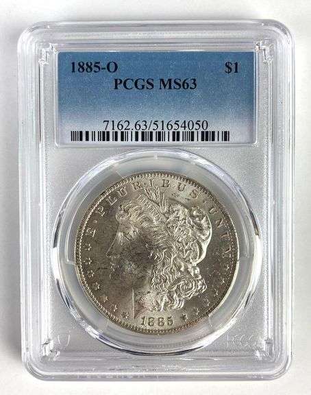 PCGS Graded 1885-O US $1 Morgan Silver Dollar MS63