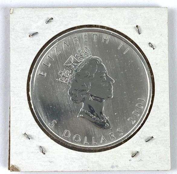 2001 Canada $5 Maple Leaf 1 oz .9999 Fine Silver Coin