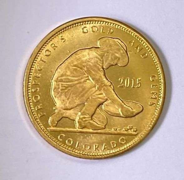 2015 Prospectors Gold and Gems Colorado Eagle 1/10 oz .999 Fine Gold Round