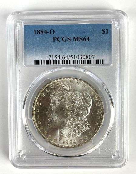 PCGS Graded 1884-O US $1 Morgan Silver Dollar MS64