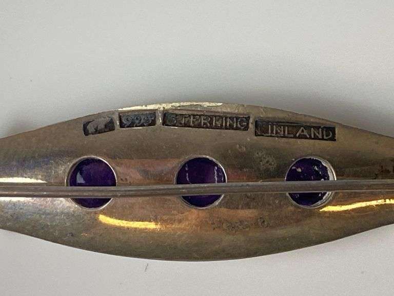 Sterling Silver Amethyst Brooch