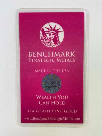 Benchmark Strategic Metals 1/4 Grain .999 Fine Gold Ingot