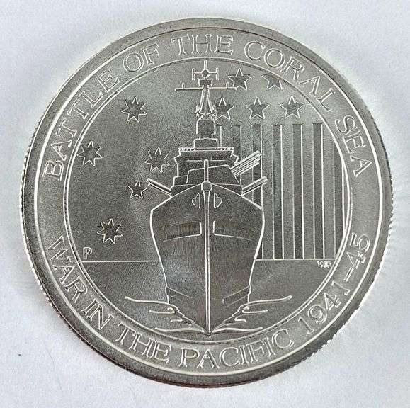 2015 Australia Battle of the Coral Sea 1/2 oz .999 Fine Silver Round