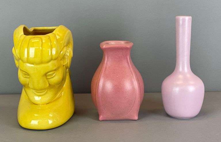 Group of 3 Art Pottery Vases - Matthew Bullock Auctioneers