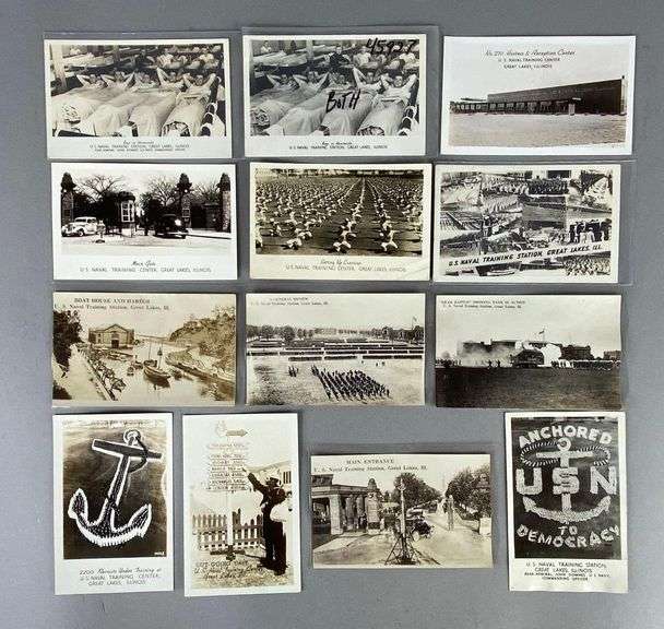 Postcards - 13 Real Photo Great Lakes Illinois US Naval Training Center