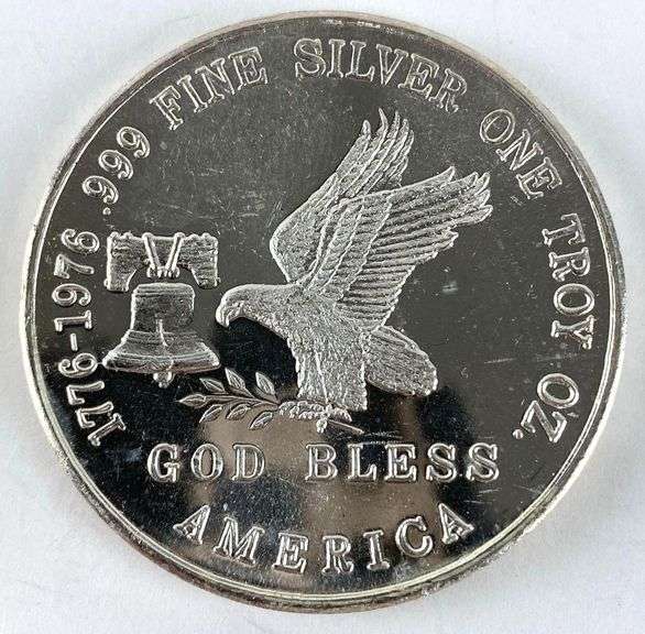 Vintage 1976 Tri State Refining God Bless America 1 oz .999 Fine Silver Round