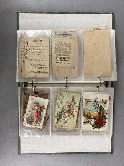Binder Of Antique Advertising Trade Cards