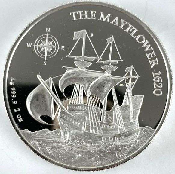 2022 NIUE $5 The Mayflower 2 oz .999 Fine Silver Round