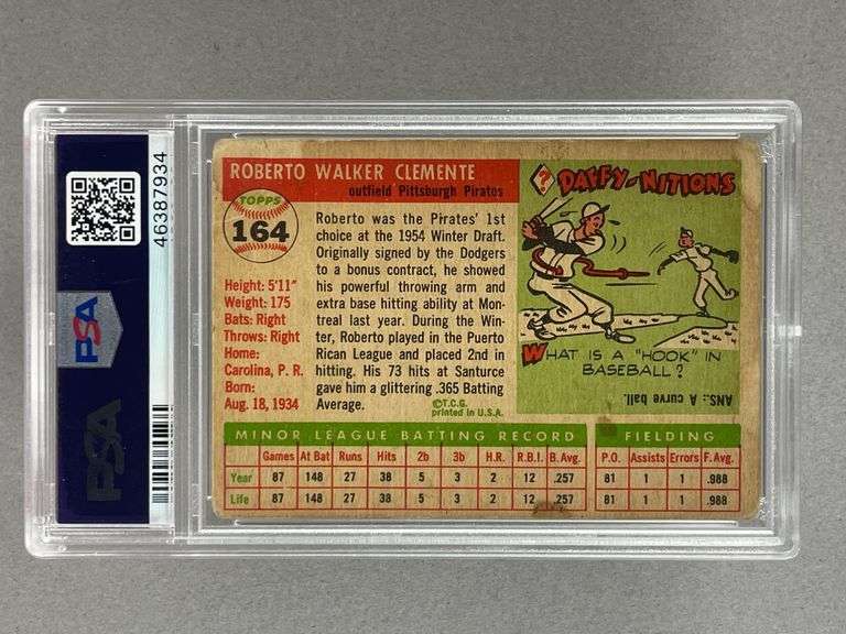 1955 Topps Roberto Clemente #164 PSA 2 Rookie