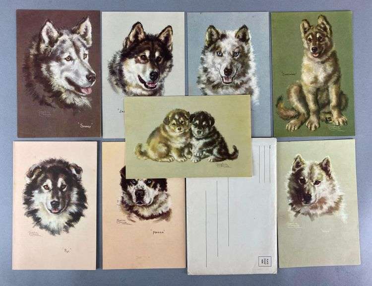 Group of Alaska Cruise Lines Dog Lithograph Menua