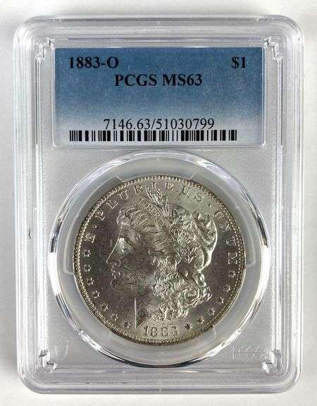 PCGS Graded 1883-O US $1 Morgan Silver Dollar MS63
