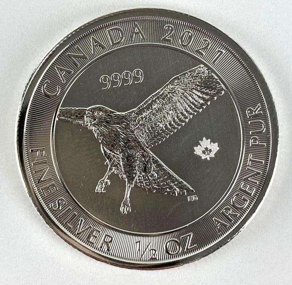 2021 Canada $2 Red-Tail Hawk 1/2 oz .999 Silver Coin