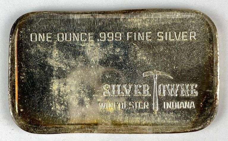 1973 Silvertowne Peace 1 oz .999 Fine Silver Ingot/ Bar