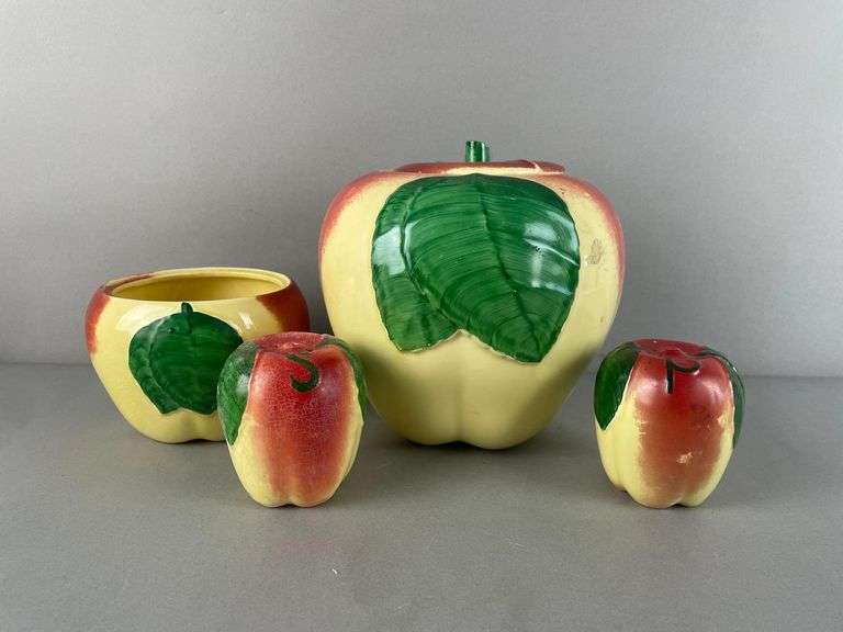 Group of Hull Pottery Blushing Apple Ceramic Items