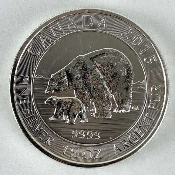 2015 Canada $8 Polar Bear 1.5 oz .999 Fine Silver Round