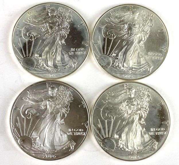 Group of 4 American Silver Eagles
